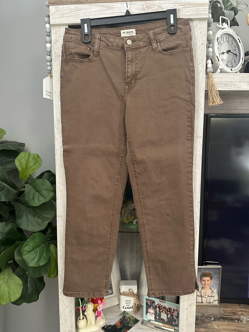 Maurices Brown Cropped Straight-Leg Jeans